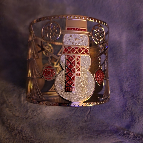 NWT BATH & BODY WORKS ⛄️ SNOWMAN 3 WICK CANDLE HOLDER - Picture 1 of 5